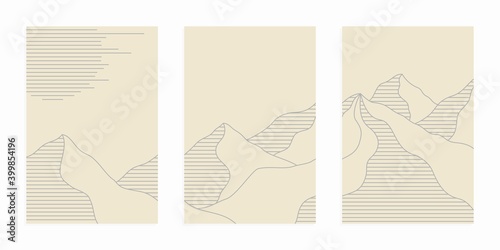 Abstract mountains landscape. Corporate identity flyer. Vector set banner.