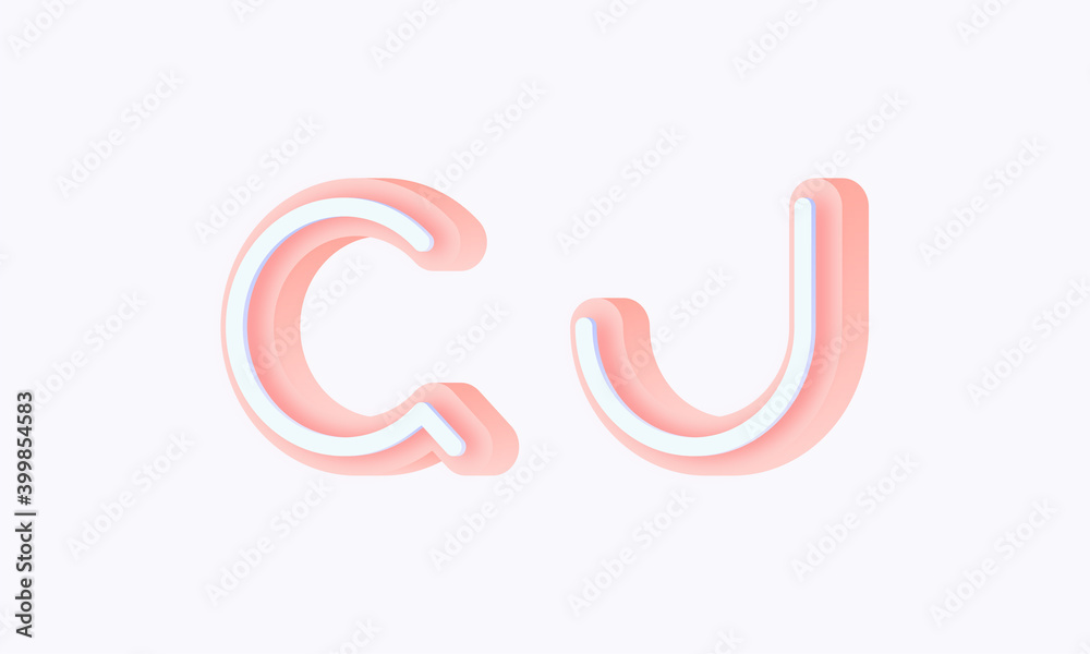 3D isometric premade logo rounded kids store circle monogram alphabet characters 3D isometric premade logo rounded kids store circle monogram alphabet characters