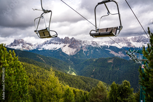 chair lift in the mountains