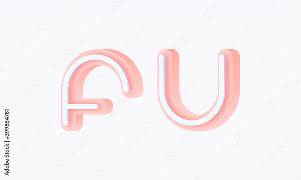 3D isometric premade logo rounded kids store circle monogram alphabet characters 3D isometric premade logo rounded kids store circle monogram alphabet characters