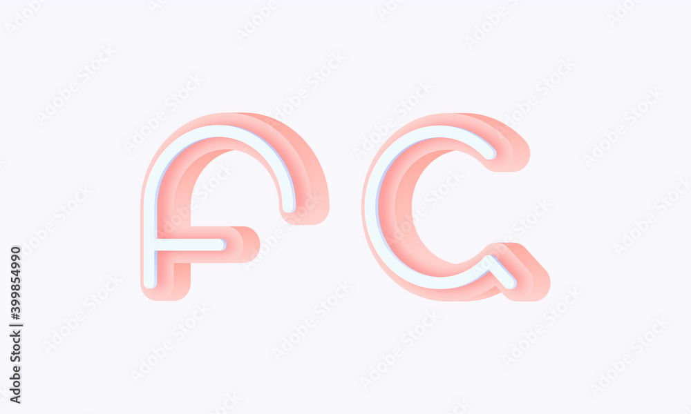 3D isometric premade logo rounded kids store circle monogram alphabet characters 3D isometric premade logo rounded kids store circle monogram alphabet characters