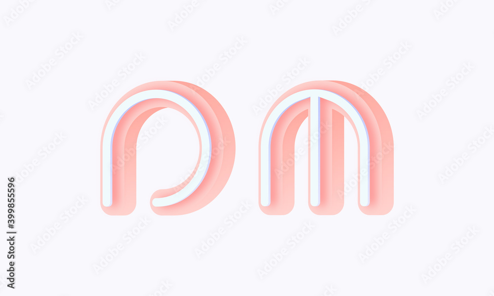 3D isometric premade logo rounded kids store circle monogram alphabet characters 3D isometric premade logo rounded kids store circle monogram alphabet characters