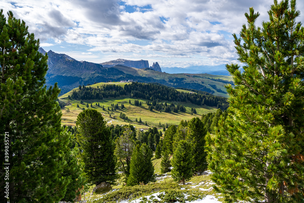 view on mountain landscape in austrian alps