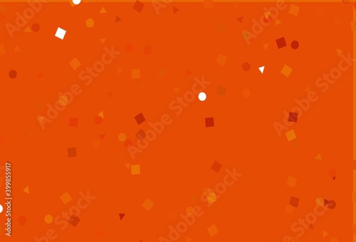 Light Orange vector texture in poly style with circles, cubes.