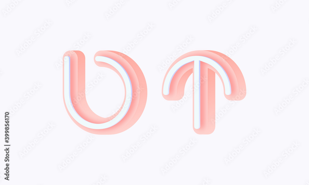3D isometric premade logo rounded kids store circle monogram alphabet characters 3D isometric premade logo rounded kids store circle monogram alphabet characters