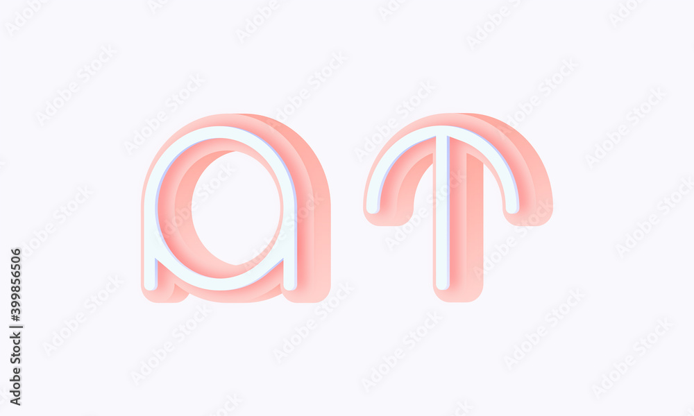 3D isometric premade logo rounded kids store circle monogram alphabet characters 3D isometric premade logo rounded kids store circle monogram alphabet characters