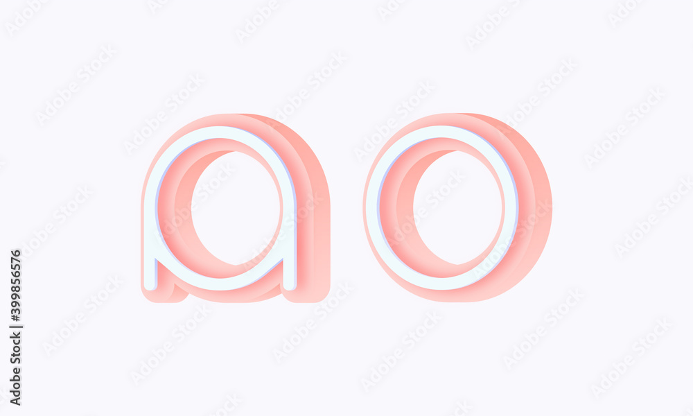 3D isometric premade logo rounded kids store circle monogram alphabet characters 3D isometric premade logo rounded kids store circle monogram alphabet characters