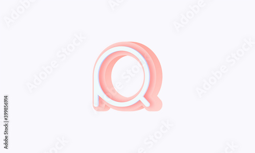 3D isometric premade logo rounded kids store circle monogram alphabet characters