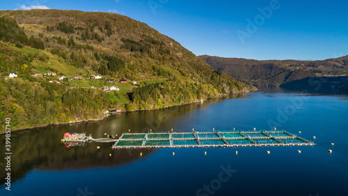 Salmon fish farm. Bergen  Norway.