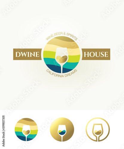 Vector wine logo, labels,symbol concept for your design. Logo template for alcohol company. Vintage badges and logos illustrations