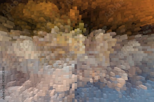 Abstract cube 3d extrude ba...