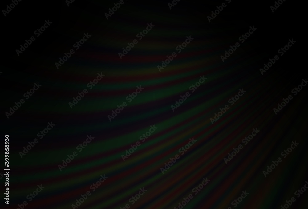 Fototapeta premium Dark Black vector pattern with bubble shapes.