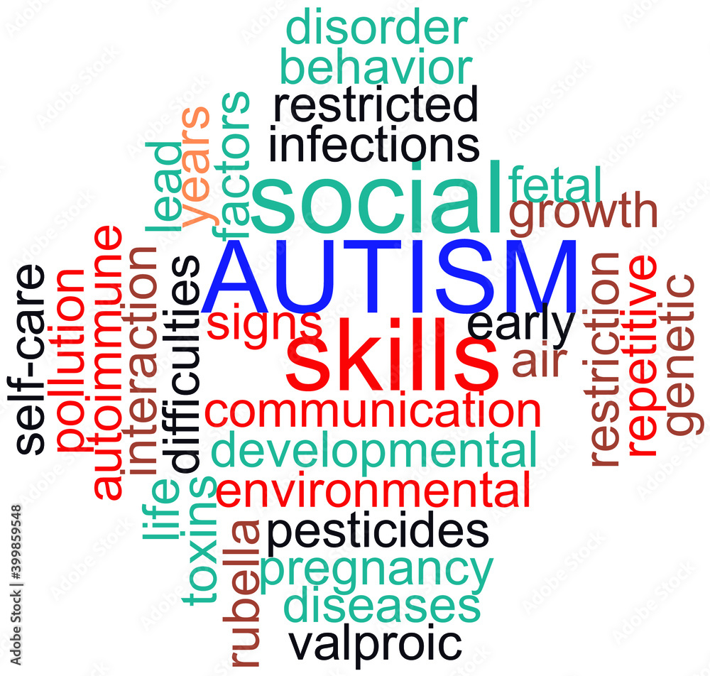 Autism Typography vector word cloud