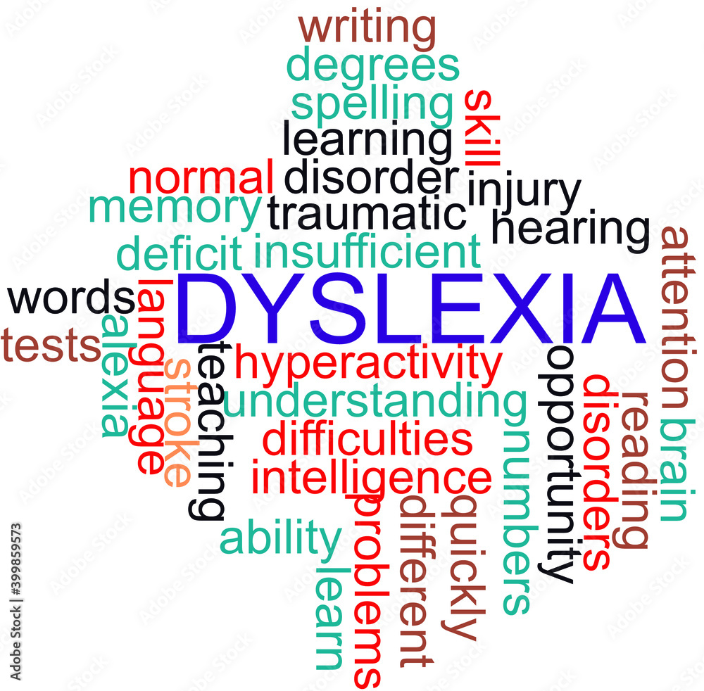 Dyslexia Typography vector word cloud
