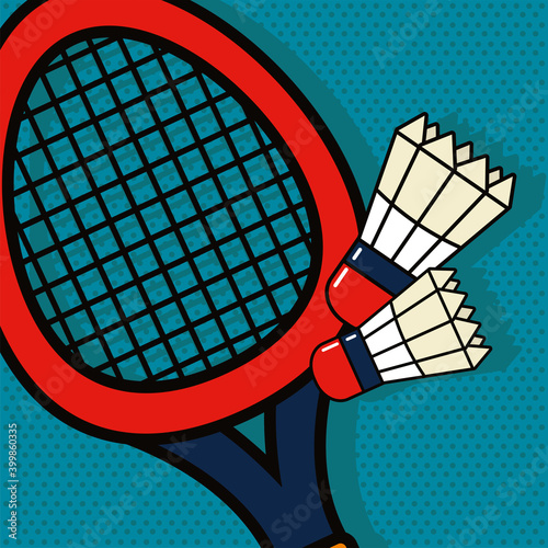 sport badminton racket and balls vector design