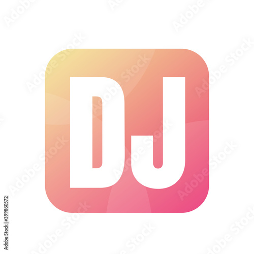 DJ Letter Logo Design With Simple style