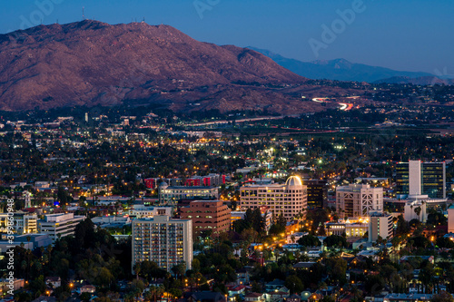 Night City view of Riverside from Mount Rubidoux