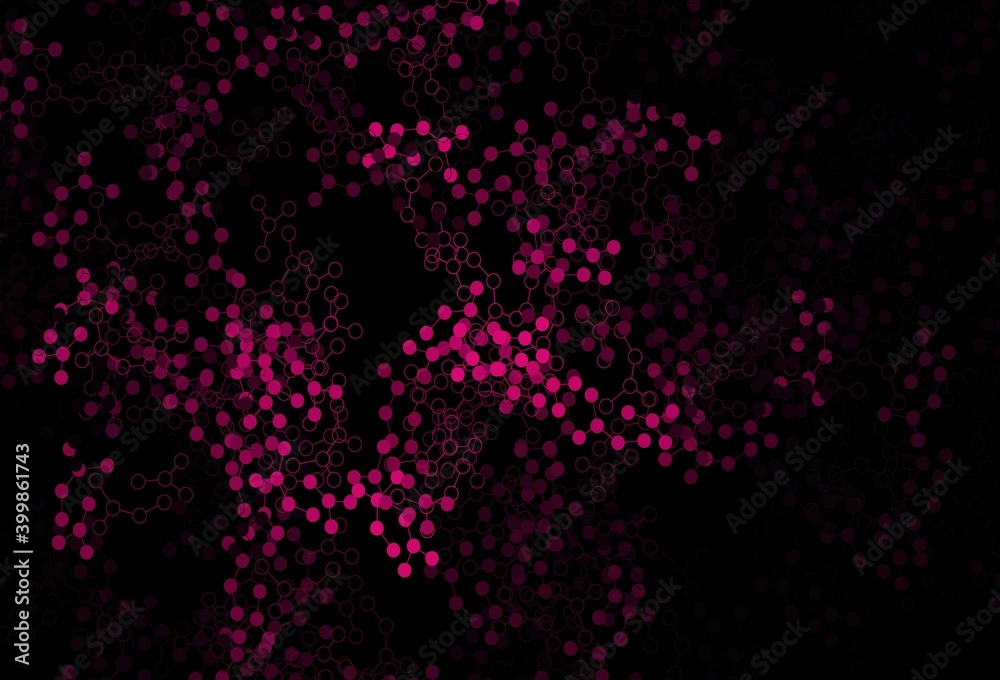 Dark Pink vector pattern with artificial intelligence network.