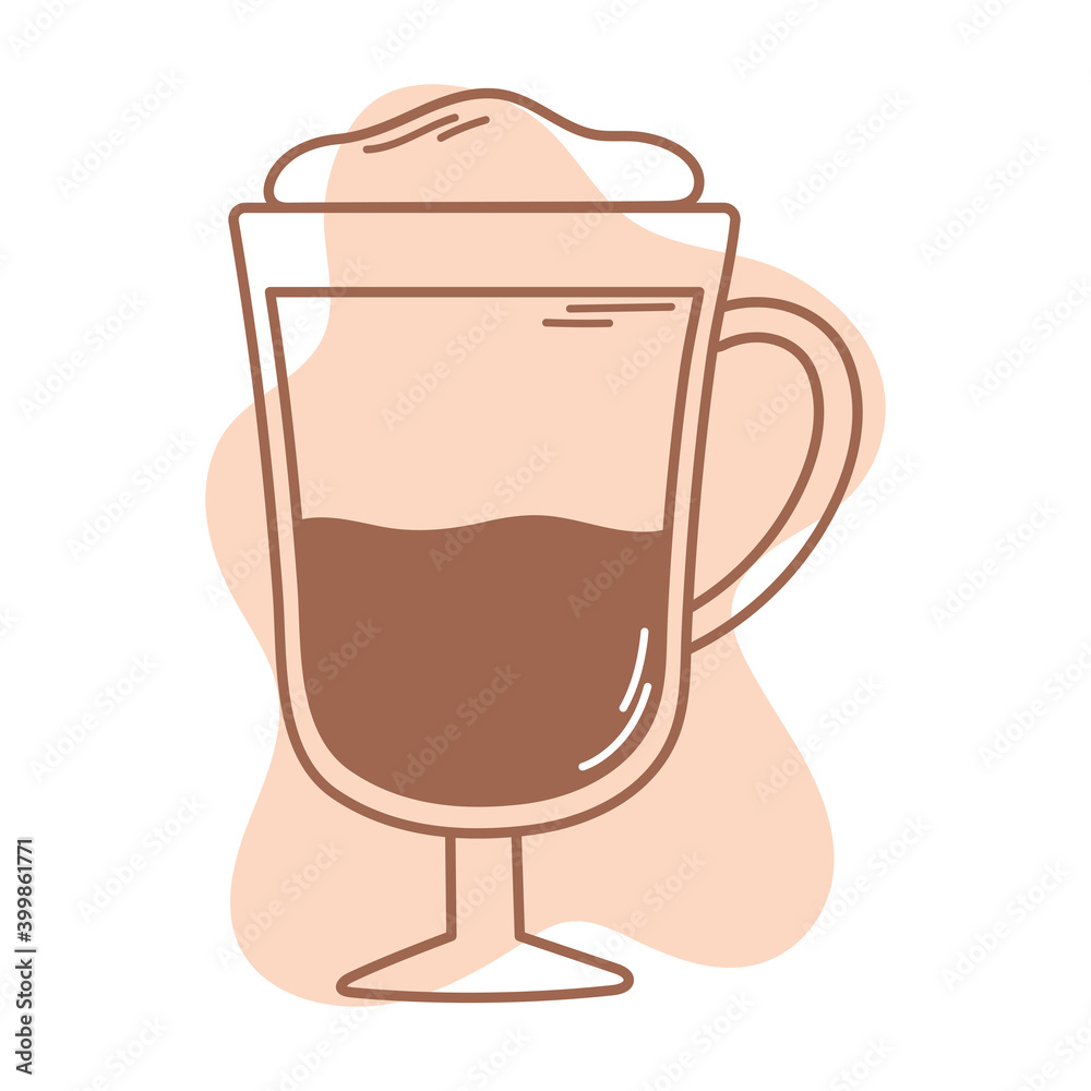 coffee latte cream in glass icon line and fill coffee latte cream in glass icon line and fill