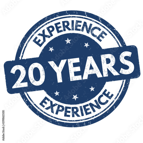 20 years experience sign or stamp