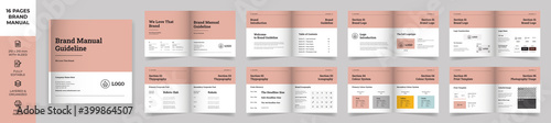 Square Brand Manual Template, Simple style and modern layout Brand Style , Brand Book, Brand Identity, Brand Guideline, Guide Book