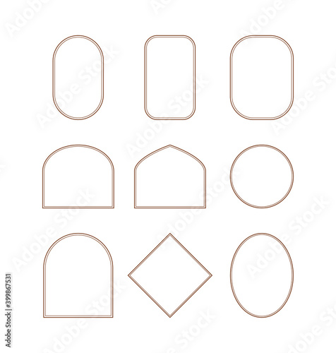 Geometric lines frames for design logo

