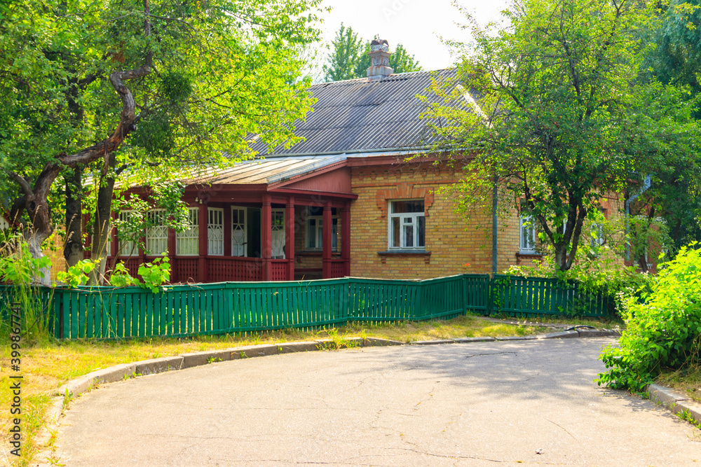 Small brick house in the ukrainian village Small brick house in the ukrainian village