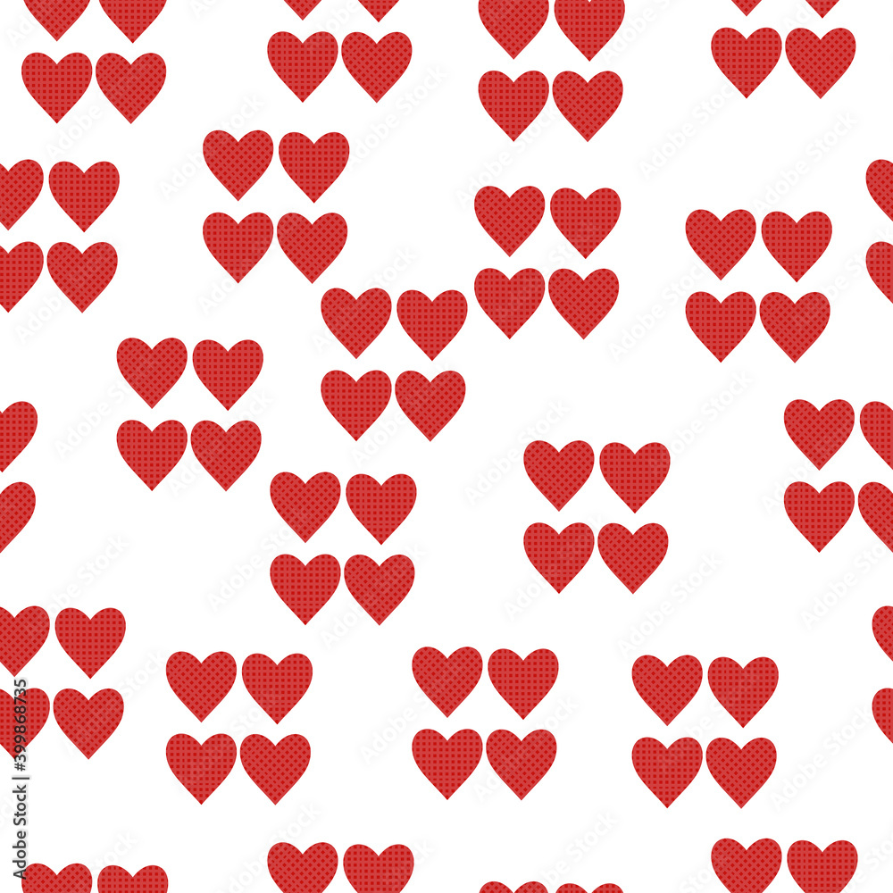 Seamless pattern of red hearts in a cage, two types of patterns and grouped by four elements vector illustration Seamless pattern of red hearts in a cage, two types of patterns and grouped by four elements vector illustration