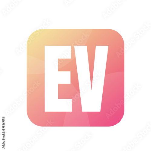 EV Letter Logo Design With Simple style