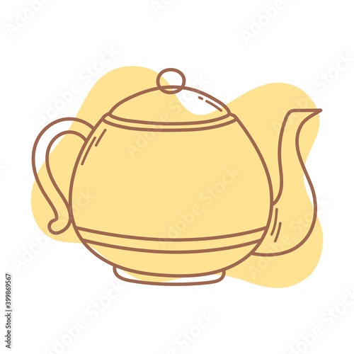 coffee kettle kitchen traditional icon line and fill