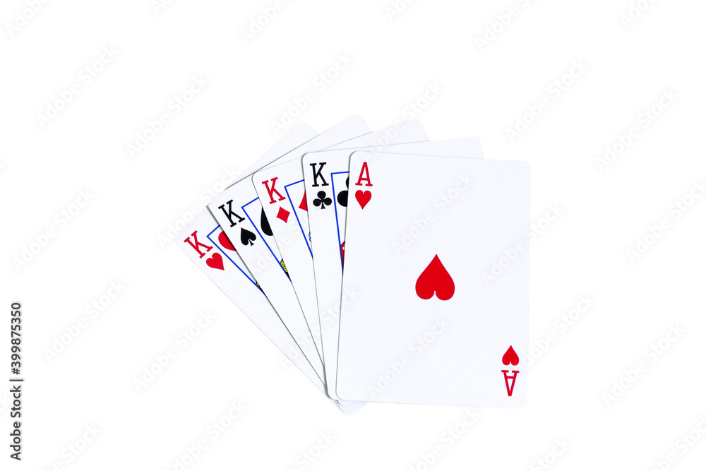 Obraz premium Playing cards, a Four of a kind in a Poker game
