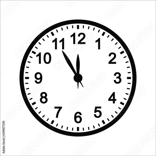 Clock Time Icon on white background. vector illustration