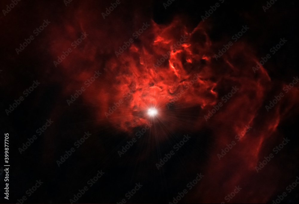 Fototapeta premium Stella Fiammeggiante IC 405 Senza Stelle