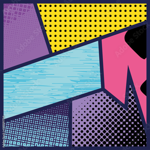 Wallpaper Mural Halftone comic background. Pop art frame - Vector Torontodigital.ca