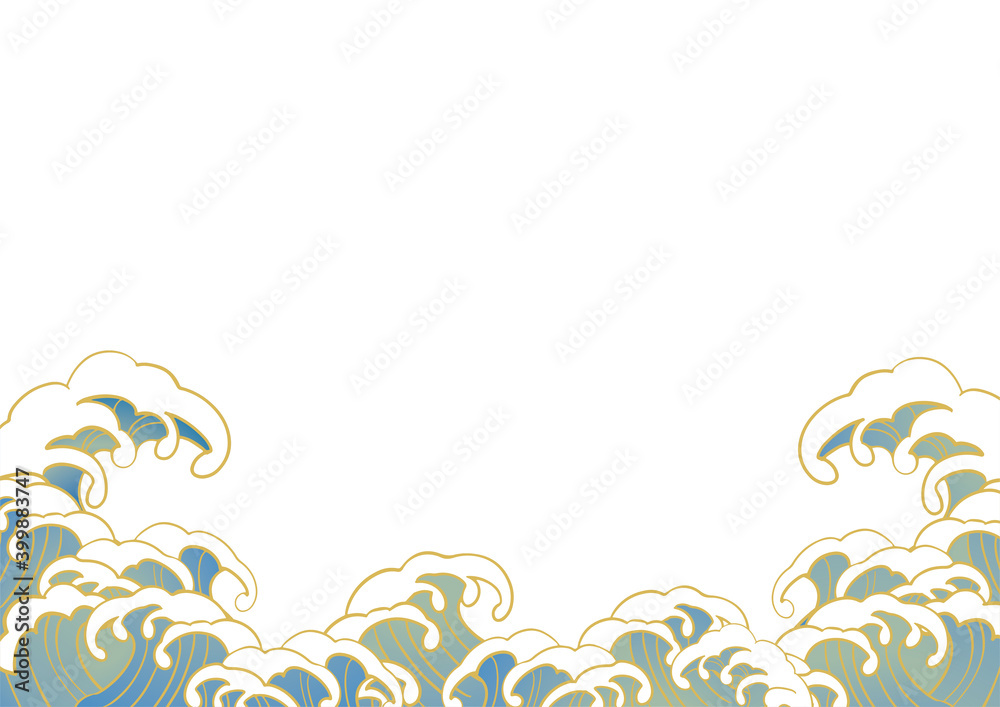 和風の波のイメージイラスト Stock Vector Adobe Stock