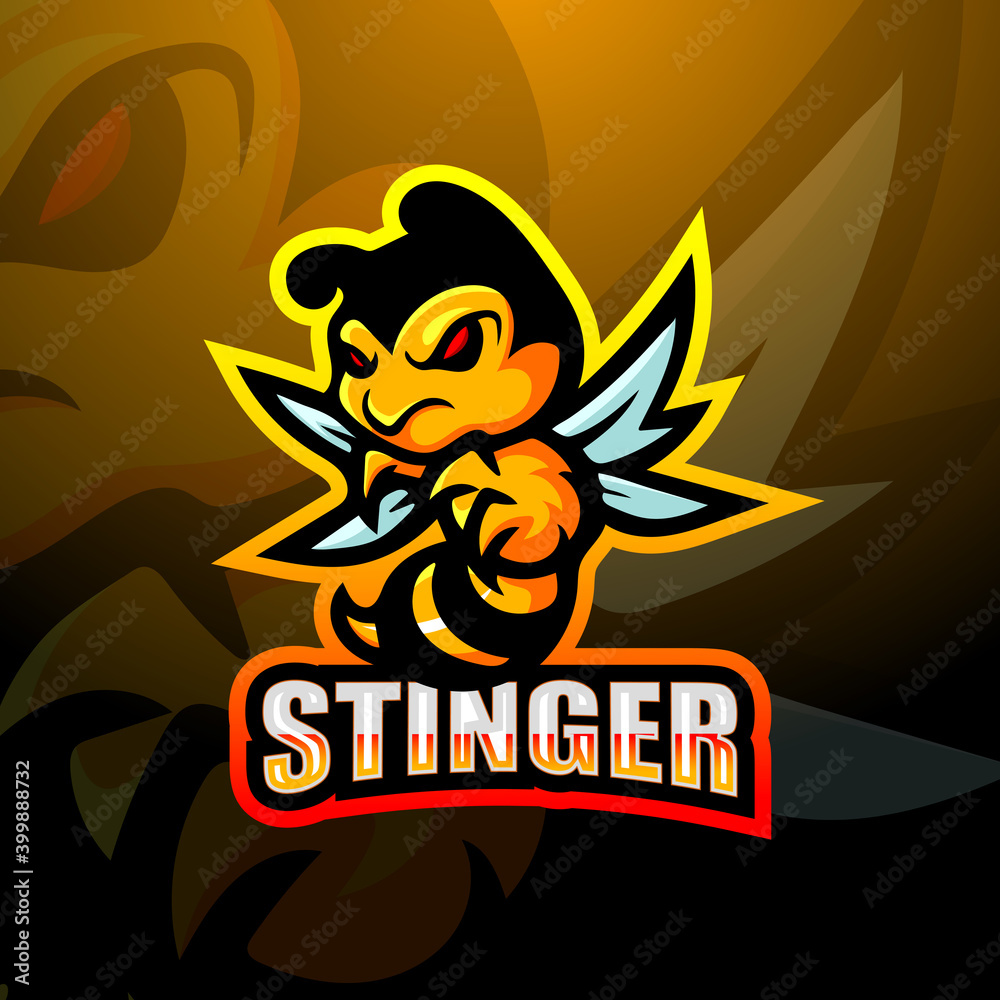 Stinger mascot esport logo design