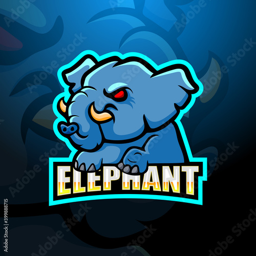 Elephant mascot esport logo design