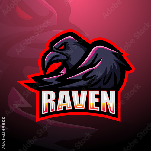Raven esport mascot logo design