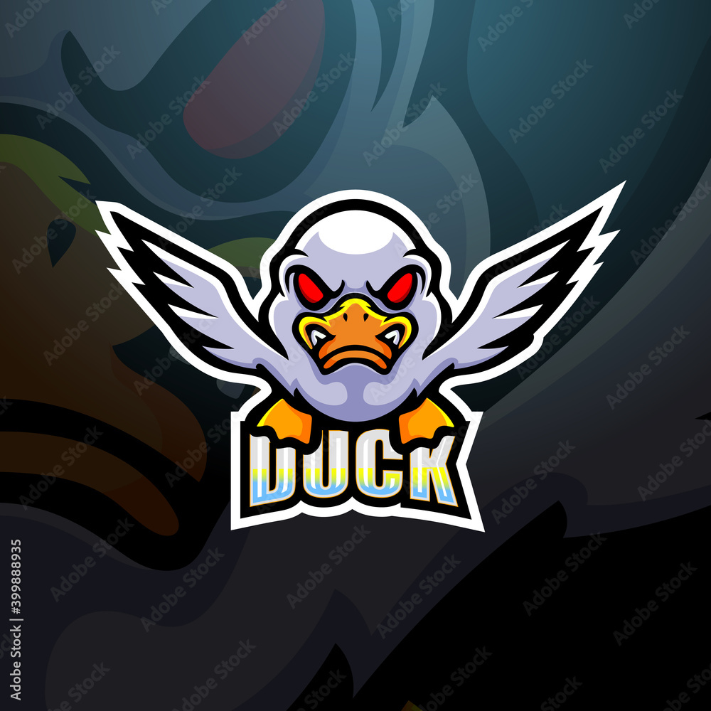 Duck mascot esport logo design Duck mascot esport logo design