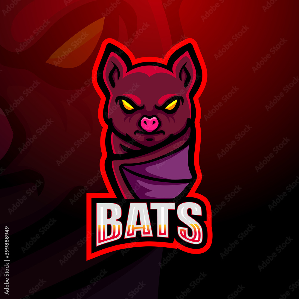 Bat mascot esport logo design Bat mascot esport logo design