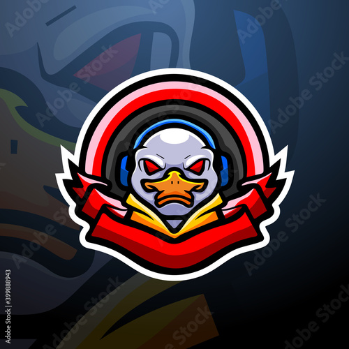 Duck gaming mascot esport logo design