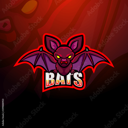 Bat mascot esport logo design