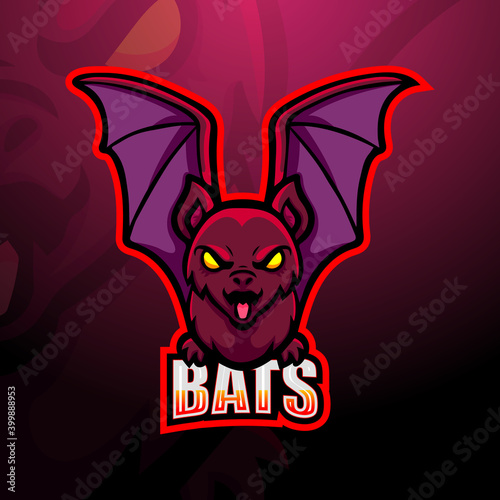 Bat mascot esport logo design