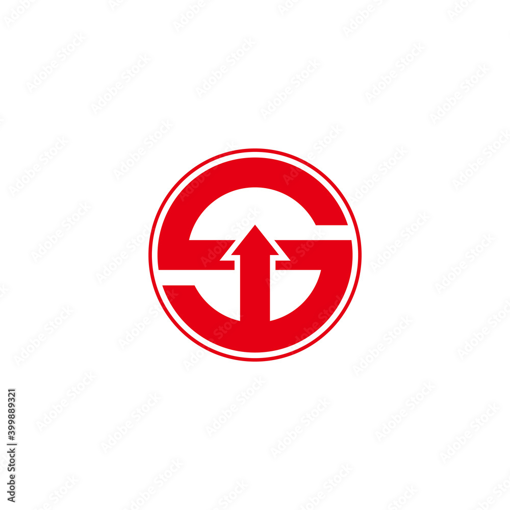 abstract letter s geometric circle arrow up logo vector abstract letter s geometric circle arrow up logo vector