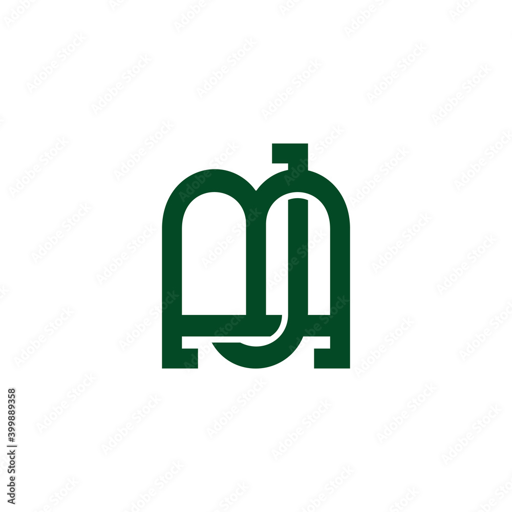 Fototapeta premium abstract letter mj simple linked logo vector