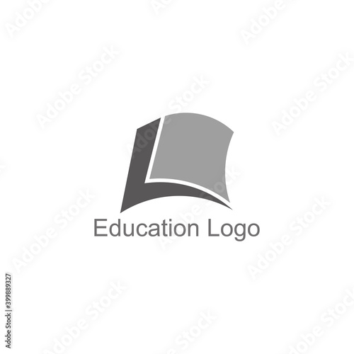abstract letter l book shape geometric logo vector