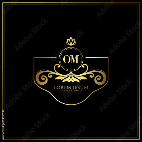 OM Initial Letter Luxury Logo template in vector art for Restaurant, Royalty, Boutique, Cafe, Hotel, Heraldic, Jewelry, Fashion and other vector illustration
