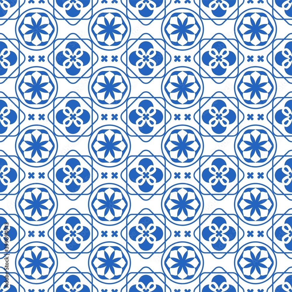 Blue and white porcelain continuous seamless background, used for wallpaper, pattern texture, tile, web page background, surface texture, fabric texture Blue and white porcelain continuous seamless background, used for wallpaper, pattern texture, tile, web page background, surface texture, fabric texture