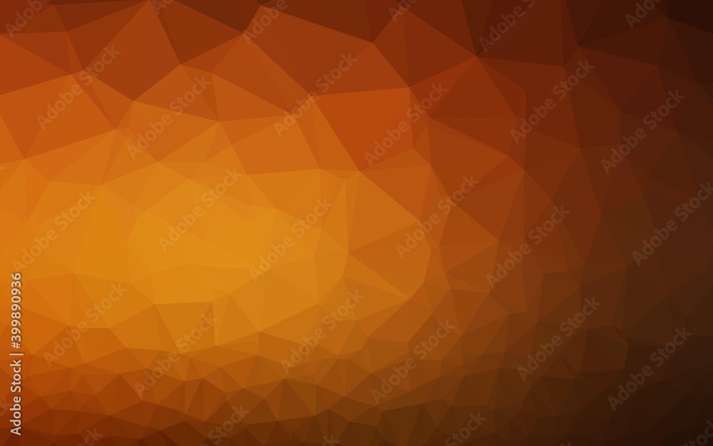 Dark Orange vector abstract polygonal texture.