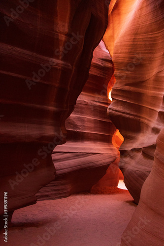 Beautiful light among the sandstone walls of Antelope Canyon